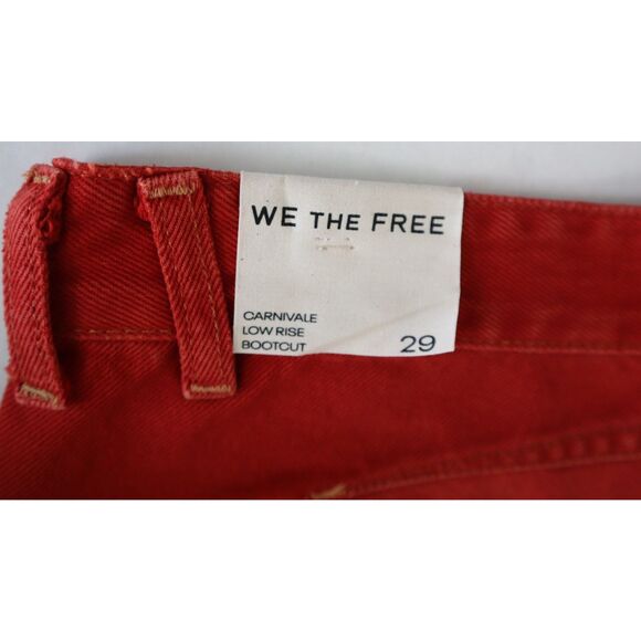 We The Free x FP OB2152895 Women Sz 29 Red Carnivale Low Rise Bootcut Jeans - Picture 4 of 10